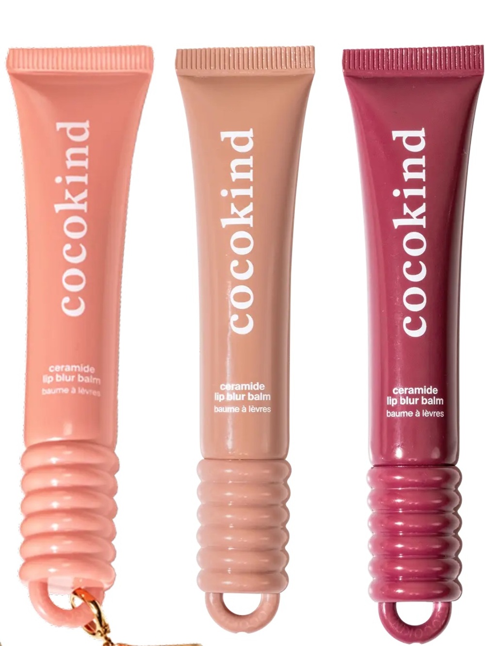 Cocokind Ceramide Lip Blur Balm Trio Lip Gloss Pink, Brown, Burgundy Bundle Lot